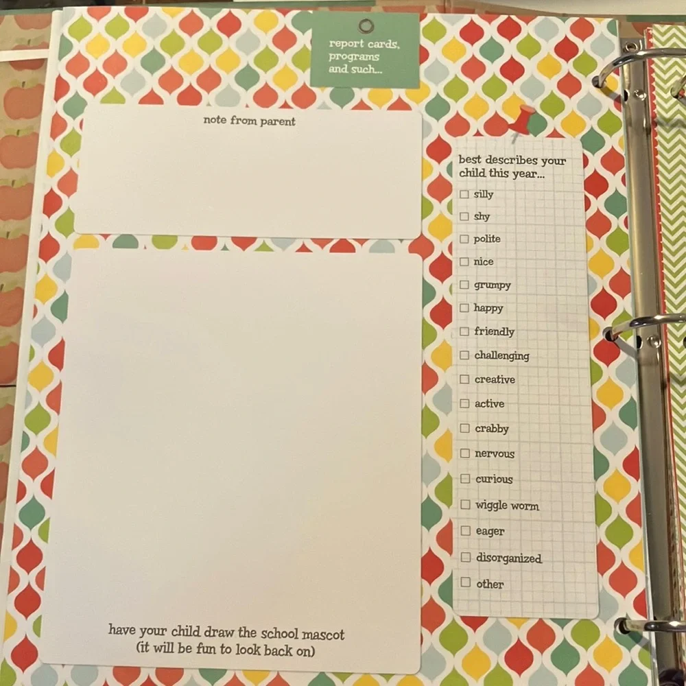 Green ABC 123‎  School Days Scrapbook Binder